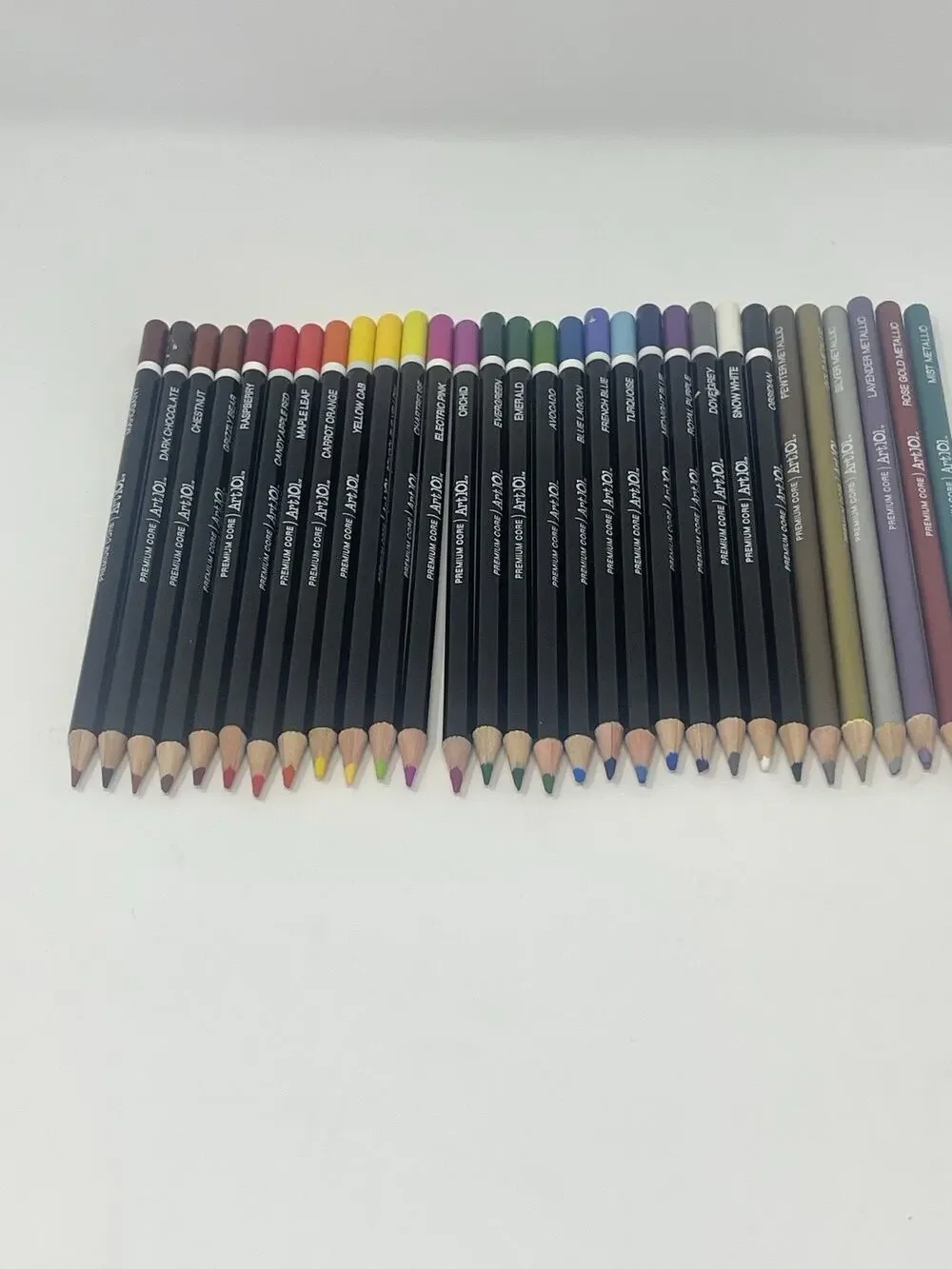 Set of 30 ART 101 Premium Core Color Pencils includes 6 Metallic Colors-Crafting